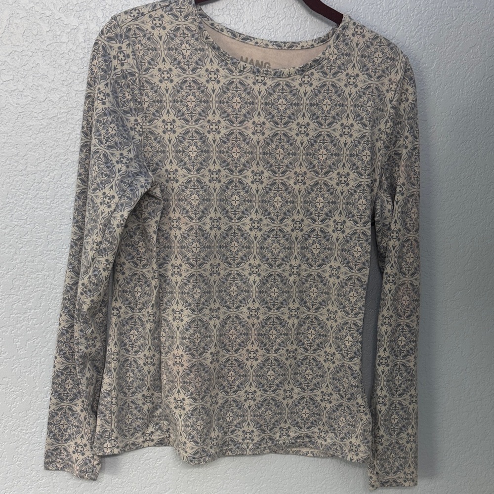 Hang Ten - Tapestry Print Women Long Sleeve Rash Guard Top Size Small